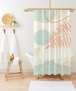 Summer Artistic Disney Boho Floral Shower Curtain - Waterproof and Eco-Friendly with Recycled Material and Hooks