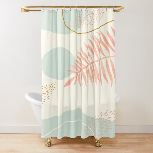 Summer Artistic Disney Boho Floral Shower Curtain - Waterproof and Eco-Friendly with Recycled Material and Hooks - Image 3
