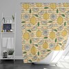 Summer Lemonade Fruit Shower Curtain | Yellow Lemon Green Leaves Bath Decor | Housewarming Gift
