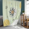 Sun Moon Celestial Pattern Bohemian Shower Curtain and Mat, Vintage Retro Bathroom Decor