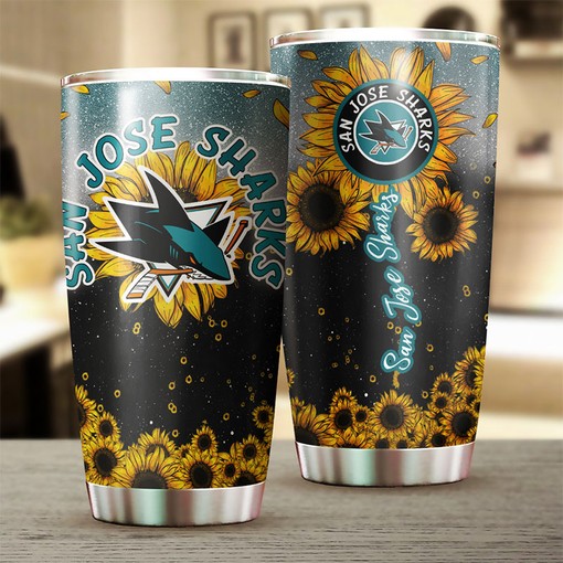 Sunflower Design Tumbler San Jose Sharks NHL