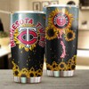 Sunflower Design and Custom MLB Logo - Minnesota Twins MLB Tumbler with Personalized Design and Tumbler Gift for Fans