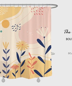 Sunflower Shower Curtain for Bathroom, Customizable Size, Plant Home Decor