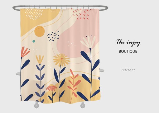 Sunflower Shower Curtain for Bathroom, Customizable Size, Plant Home Decor