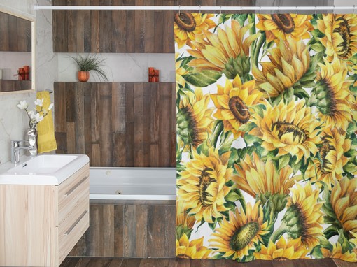 Sunflowers Botanical Bathroom Shower Curtain for Your Farmhouse - Image 4