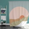 Sunrise Minimalist Boho Landscape Shower Curtain, Retro Bathroom Decor, Unique Tub Accessory
