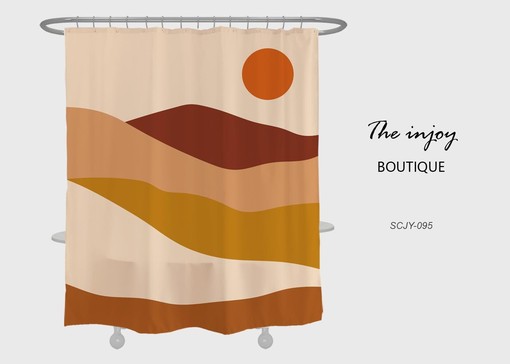 Sunrise Mountain Year Quote Shower Curtain, Desert Waterproof & Washable Bathroom Accessory