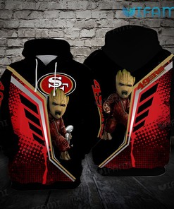 Super Bowl Trophy Groot All Over Print 3D Hoodie - Groot Meets San Francisco 49ers