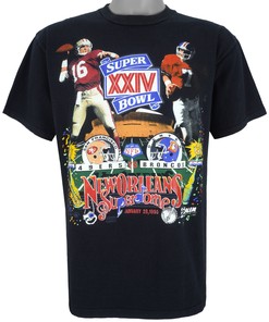 Super Bowl XXIV 49ers vs. Broncos T-Shirt with Montana and Elway - Vintage Unisex Sport Sweatshirt Hoodie Gift