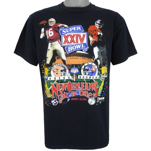 Super Bowl XXIV 49ers vs. Broncos T-Shirt with Montana and Elway - Vintage Unisex Sport Sweatshirt Hoodie Gift