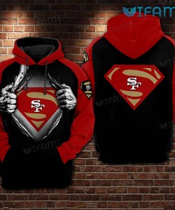 Superman Tear Out All Over Print 3D Hoodie - San Francisco 49ers Remix