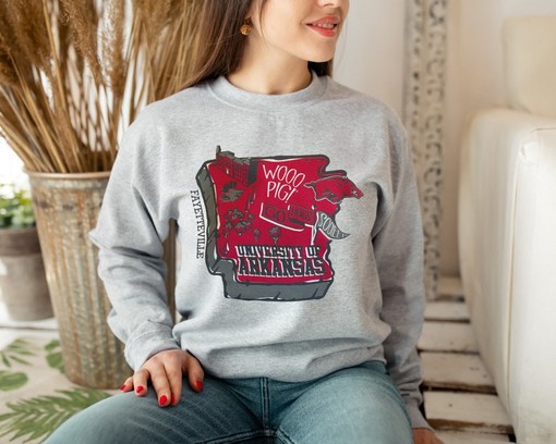 Support Your School in Style with This University of Arkansas Sweatshirt, NCAA Shirts Women - Image 4