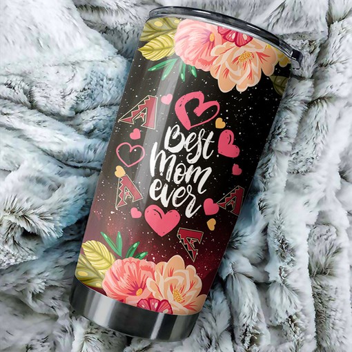 Sweet Arizona Diamondbacks MLB Tumbler with Cool Flower Design - Perfect Gift for Baseball-loving Moms with MLB Logo
