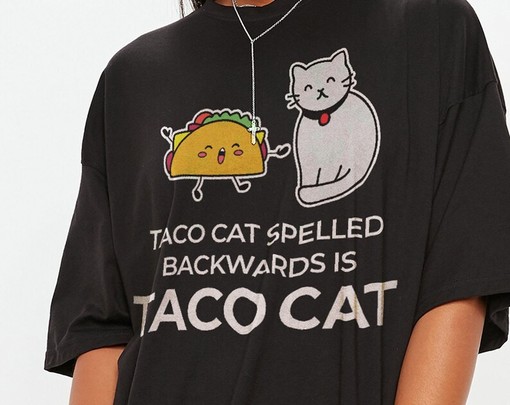 TACOCAT Palindrome Tee, Cat Lover Retro Vintage Movie Shirts, Fun Cat Gift, Movie Character Shirts - Image 2