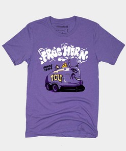 TCU Frog Horn T-Shirt - Vintage NCAA Shirt for Fans, TCU Student Gifts Included