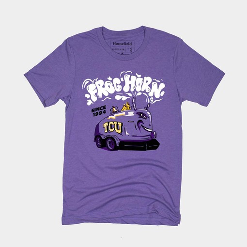 TCU Frog Horn T-Shirt - Vintage NCAA Shirt for Fans, TCU Student Gifts Included