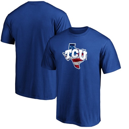 TCU Horned Frogs Banner State T-Shirt - Royal - Unique NCAA Shirt for Fans and Students