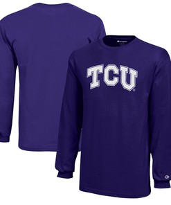 TCU Horned Frogs Champion Youth Jersey Long Sleeve Tee - Must-have NCAA Tee for Fans and Students