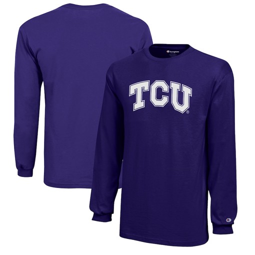 TCU Horned Frogs Champion Youth Jersey Long Sleeve Tee - Must-have NCAA Tee for Fans and Students