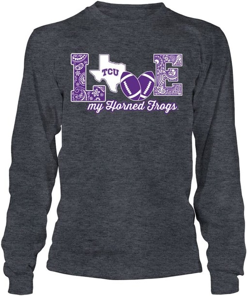 TCU Horned Frogs Love My Team Football T-Shirt, Original University Fan Shirt for Men & Women