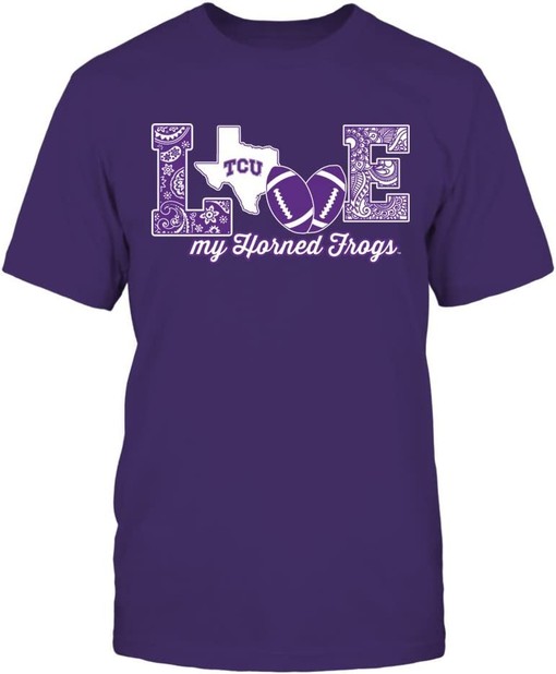 TCU Horned Frogs Love My Team Football T-Shirt, Original University Fan Shirt for Men & Women - Image 2