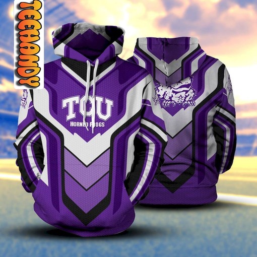 TCU Horned Frogs Premium All Over Print 3D Hoodie with Bold Team Logo for Sports Lovers