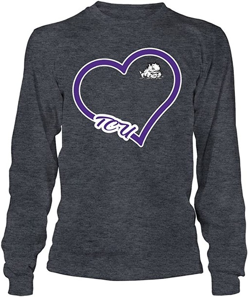 TCU Horned Frogs T-Shirt - Heart - NCAA Shirt for Fans that Love TCU, TCU Student Gifts Included - Image 2
