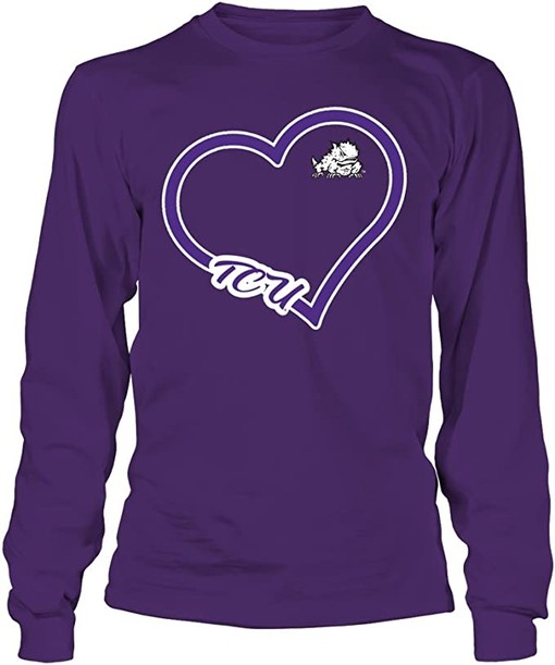 TCU Horned Frogs T-Shirt - Heart - NCAA Shirt for Fans that Love TCU, TCU Student Gifts Included - Image 3
