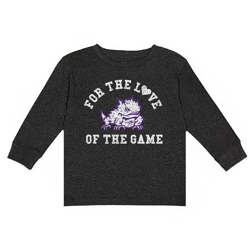 TCU Horned Frogs Toddler For The Love Long Sleeve Tee - Unique NCAA Shirt for Fans and Students