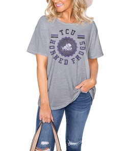 TCU Horned Frogs Women's Easy Fan Zone T-Shirt - Vintage NCAA Tee for Fans and Students