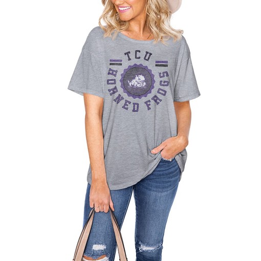 TCU Horned Frogs Women's Easy Fan Zone T-Shirt - Vintage NCAA Tee for Fans and Students