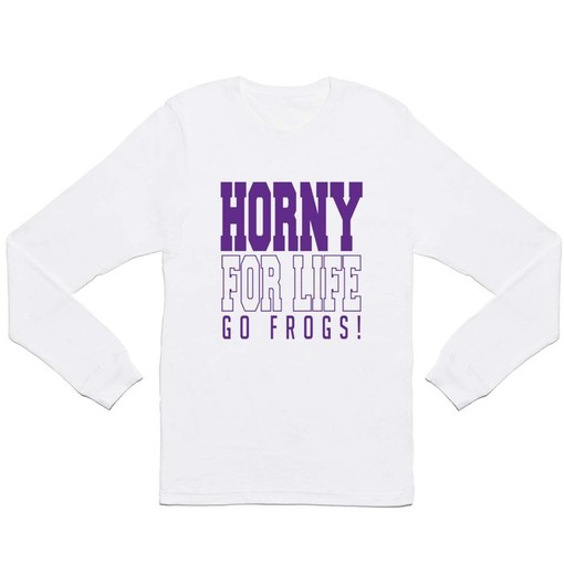 TCU Horny For Life Long Sleeve T-Shirt - NCAA Shirt for Fans, TCU Student Gifts Included