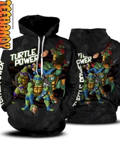 TMNT Turtle Power All Over Print 3D Hoodie with TMNT Print for Fans
