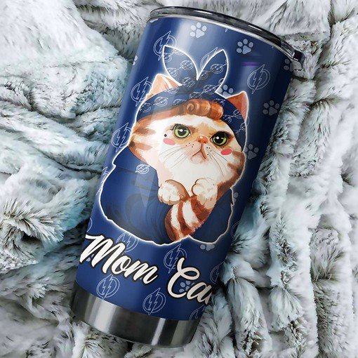 Tampa Bay Lightning NHL Tumbler NHL Logo Cat Mom Tumbler for Fans, Perfect for Dedicated Collectors