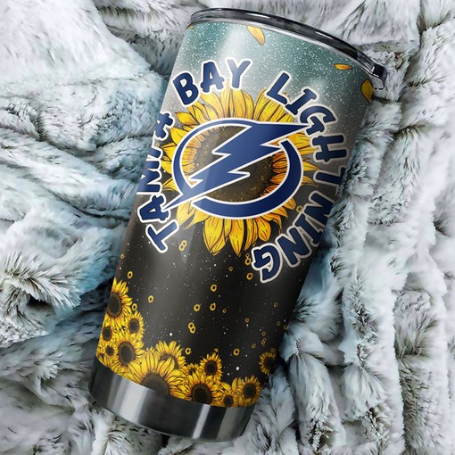 Tampa Bay Lightning NHL Tumbler with Sunflower Design - Perfect for Sports Enthusiasts - Image 2