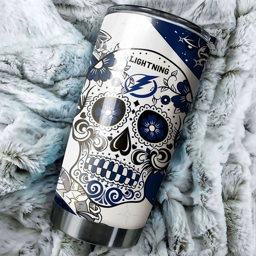 Tampa Bay Lightning NHL Tumbler with a Unique Skull Design - Image 2