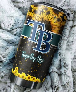 Tampa Bay Rays Beautiful Sunflower Design Personalized Tumbler - Sports Tumbler 20oz