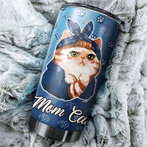 Tampa Bay Rays Cat Mom MLB Tumbler - Personalized Design