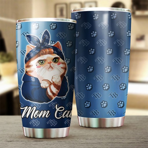 Tampa Bay Rays Cat Mom MLB Tumbler - Personalized Design - Image 2