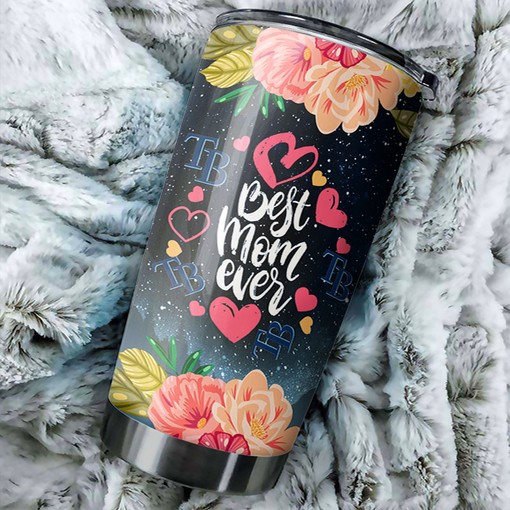 Tampa Bay Rays Cool Flower MLB Tumbler for Loving and Proud Mothers with Logo