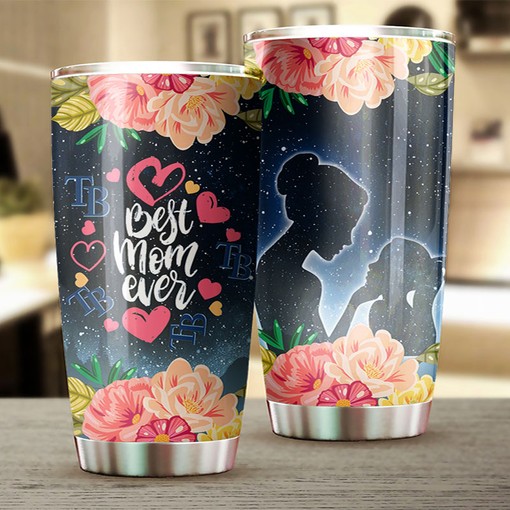 Tampa Bay Rays Cool Flower MLB Tumbler for Loving and Proud Mothers with Logo - Image 2