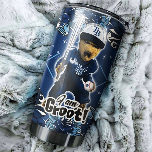 Tampa Bay Rays MLB Tumbler with I Am Groot Personalization - Ideal Gift for Baseball-loving Rays Fans