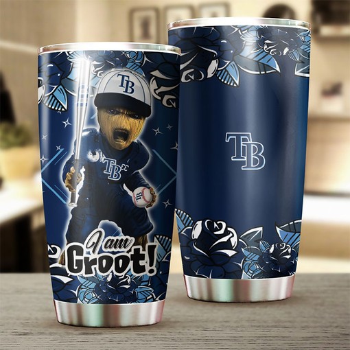 Tampa Bay Rays MLB Tumbler with I Am Groot Personalization - Ideal Gift for Baseball-loving Rays Fans - Image 2