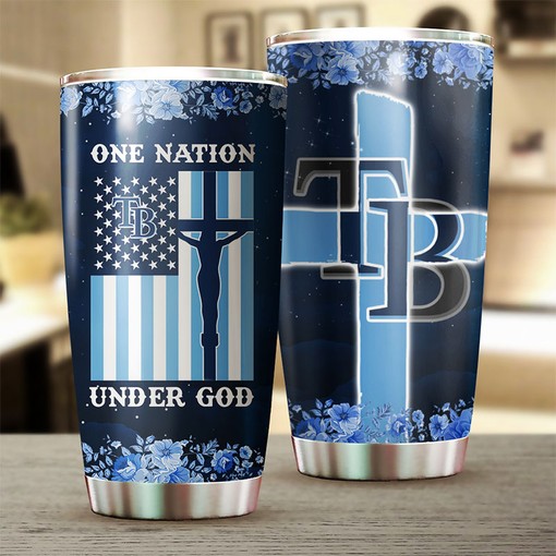Tampa Bay Rays United One Nation Under God MLB Tumbler with a Patriotic and MLB Design - Image 2