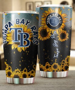 Tampa Bay Rays Vibrant Flower Sunflower MLB Tumbler for Lovers of Bloom Everywhere