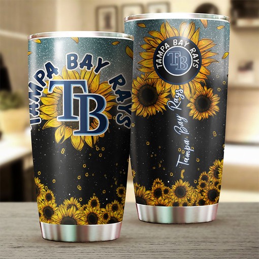 Tampa Bay Rays Vibrant Flower Sunflower MLB Tumbler for Lovers of Bloom Everywhere