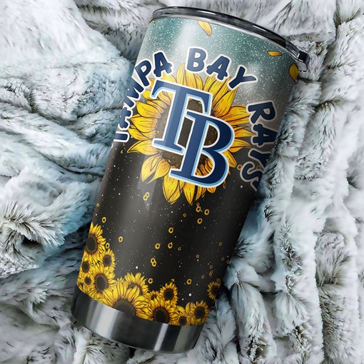 Tampa Bay Rays Vibrant Flower Sunflower MLB Tumbler for Lovers of Bloom Everywhere - Image 2