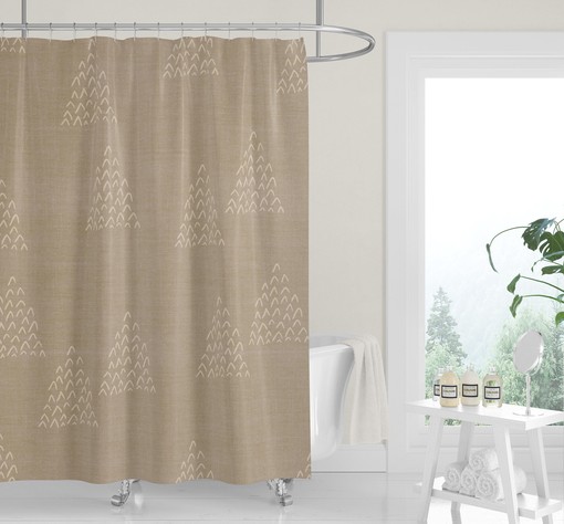 Tan Desert Mountains Shower Curtain with Modern Minimalist Design