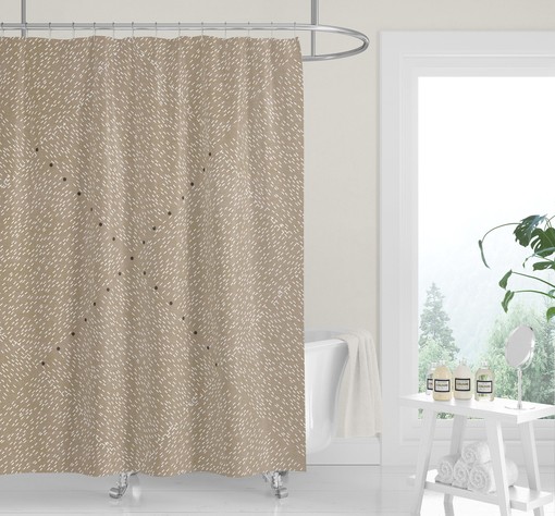 Tan Desert Mountains Shower Curtain with Modern Minimalist Design - Image 2