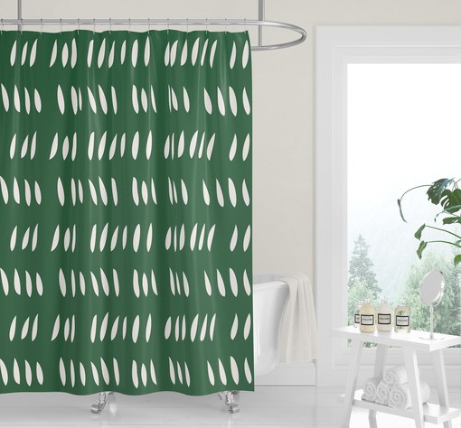Tangerine Orange and White Shower Curtain with Modern Neutral Design - Image 4